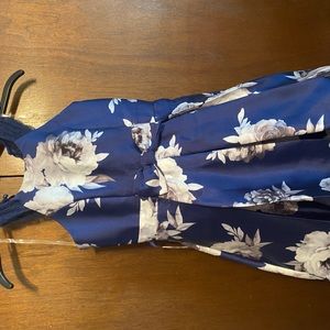 Girls Formal Dress Navy Blue with Flowers Size 10